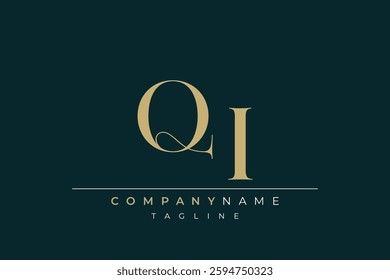Elegant Monogram with Sophisticated Typography Design Featuring QI with Sophisticated Typography