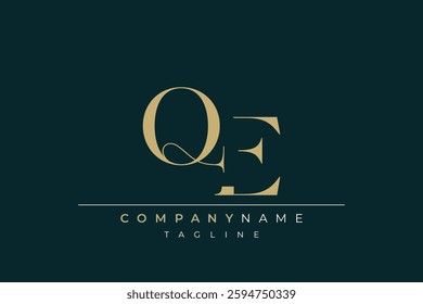 Elegant Monogram with Sophisticated Typography Design Featuring QE with Sophisticated Typography