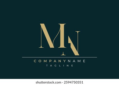 Elegant Monogram with Sophisticated Typography Design Featuring MN with Sophisticated Typography