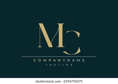 Elegant Monogram with Sophisticated Typography Design Featuring MC with Sophisticated Typography