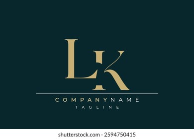 Elegant Monogram with Sophisticated Typography Design Featuring LK with Sophisticated Typography