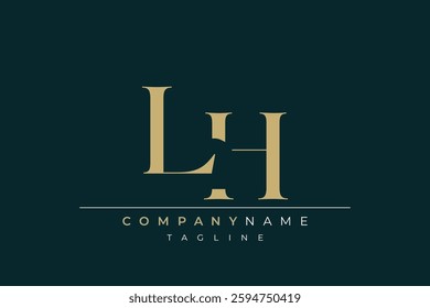 Elegant Monogram with Sophisticated Typography Design Featuring LH with Sophisticated Typography