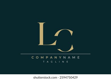 Elegant Monogram with Sophisticated Typography Design Featuring LC with Sophisticated Typography