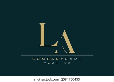 Elegant Monogram with Sophisticated Typography Design Featuring LA with Sophisticated Typography