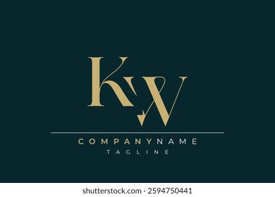 Elegant Monogram with Sophisticated Typography Design Featuring KW with Sophisticated Typography
