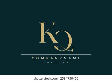 Elegant Monogram with Sophisticated Typography Design Featuring KQ with Sophisticated Typography
