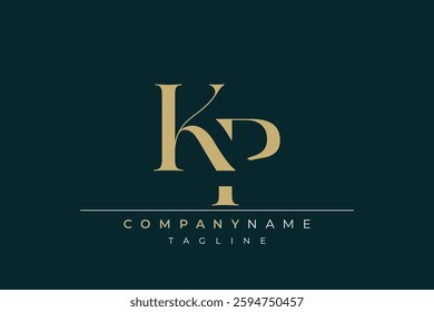 Elegant Monogram with Sophisticated Typography Design Featuring KP with Sophisticated Typography