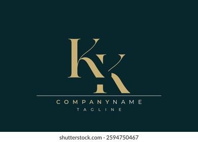 Elegant Monogram with Sophisticated Typography Design Featuring KK with Sophisticated Typography