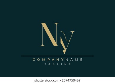 Elegant Monogram with Sophisticated Typography Design Featuring NV with Sophisticated Typography