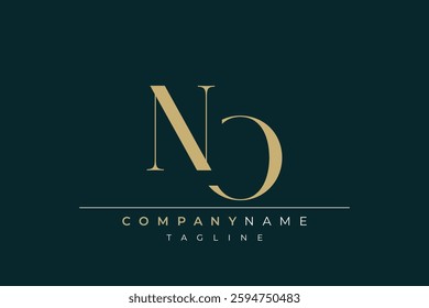 Elegant Monogram with Sophisticated Typography Design Featuring NO with Sophisticated Typography