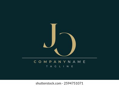 Elegant Monogram with Sophisticated Typography Design Featuring JO with Sophisticated Typography