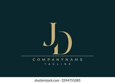 Elegant Monogram with Sophisticated Typography Design Featuring JD with Sophisticated Typography