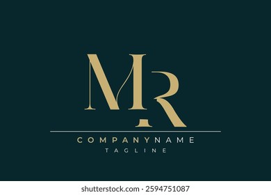 Elegant Monogram with Sophisticated Typography Design Featuring MR with Sophisticated Typography