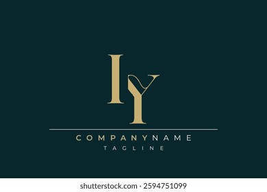 Elegant Monogram with Sophisticated Typography Design Featuring IY with Sophisticated Typography