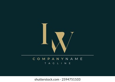 Elegant Monogram with Sophisticated Typography Design Featuring IW with Sophisticated Typography