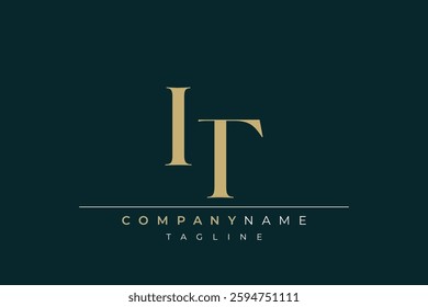 Elegant Monogram with Sophisticated Typography Design Featuring IT with Sophisticated Typography
