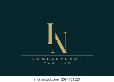 Elegant Monogram with Sophisticated Typography Design Featuring IN with Sophisticated Typography
