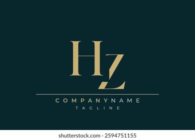 Elegant Monogram with Sophisticated Typography Design Featuring HZ with Sophisticated Typography