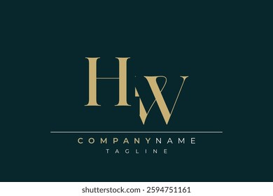 Elegant Monogram with Sophisticated Typography Design Featuring HW with Sophisticated Typography