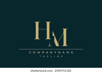 Elegant Monogram with Sophisticated Typography Design Featuring HM with Sophisticated Typography