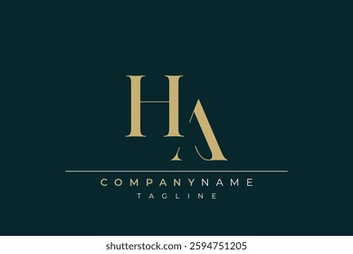 Elegant Monogram with Sophisticated Typography Design Featuring HA with Sophisticated Typography