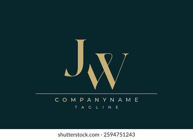 Elegant Monogram with Sophisticated Typography Design Featuring JW with Sophisticated Typography