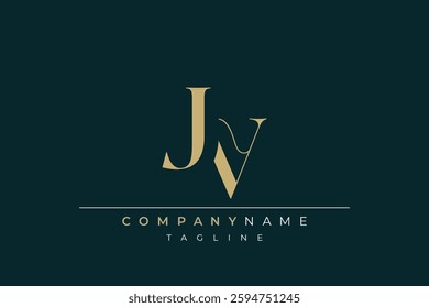 Elegant Monogram with Sophisticated Typography Design Featuring JV with Sophisticated Typography