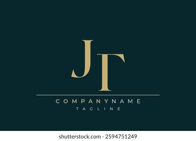 Elegant Monogram with Sophisticated Typography Design Featuring JT with Sophisticated Typography