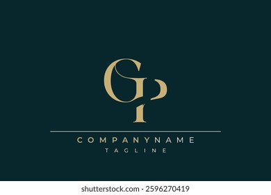Elegant Monogram with Sophisticated Typography Design Featuring GP with Sophisticated Typography