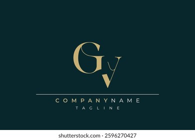 Elegant Monogram with Sophisticated Typography Design Featuring GV with Sophisticated Typography