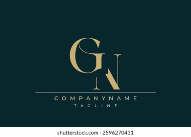 Elegant Monogram with Sophisticated Typography Design Featuring GN with Sophisticated Typography