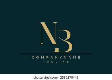 Elegant Monogram with Sophisticated Typography Design Featuring NB with Sophisticated Typography