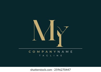 Elegant Monogram with Sophisticated Typography Design Featuring MY with Sophisticated Typography