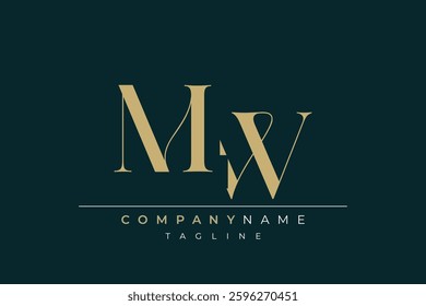 Elegant Monogram with Sophisticated Typography Design Featuring MW with Sophisticated Typography