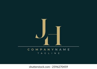 Elegant Monogram with Sophisticated Typography Design Featuring JH with Sophisticated Typography
