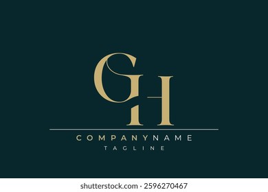 Elegant Monogram with Sophisticated Typography Design Featuring GH with Sophisticated Typography
