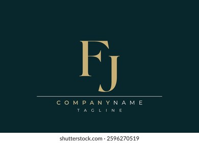 Elegant Monogram with Sophisticated Typography Design Featuring FJ with Sophisticated Typography