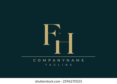 Elegant Monogram with Sophisticated Typography Design Featuring FH with Sophisticated Typography