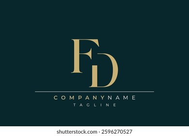 Elegant Monogram with Sophisticated Typography Design Featuring FD with Sophisticated Typography