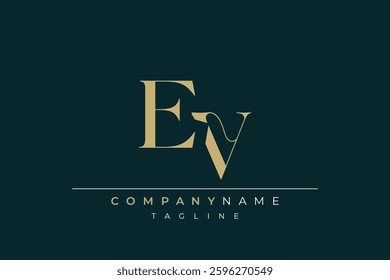 Elegant Monogram with Sophisticated Typography Design Featuring EV with Sophisticated Typography