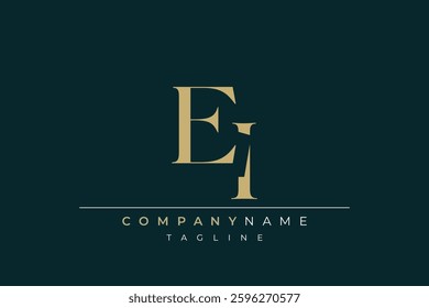 Elegant Monogram with Sophisticated Typography Design Featuring EI with Sophisticated Typography