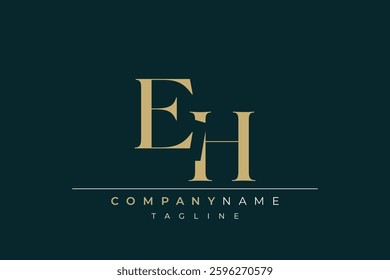 Elegant Monogram with Sophisticated Typography Design Featuring EH with Sophisticated Typography