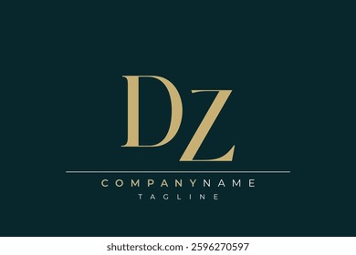 Elegant Monogram with Sophisticated Typography Design Featuring DZ with Sophisticated Typography