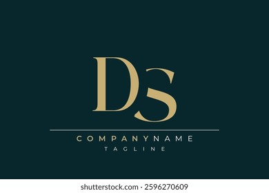 Elegant Monogram with Sophisticated Typography Design Featuring DS with Sophisticated Typography