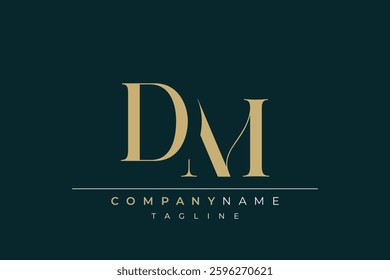 Elegant Monogram with Sophisticated Typography Design Featuring DM with Sophisticated Typography