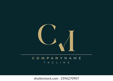 Elegant Monogram with Sophisticated Typography Design Featuring CM with Sophisticated Typography