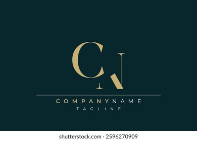 Elegant Monogram with Sophisticated Typography Design Featuring CN with Sophisticated Typography