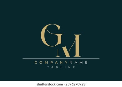 Elegant Monogram with Sophisticated Typography Design Featuring GM with Sophisticated Typography