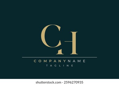 Elegant Monogram with Sophisticated Typography Design Featuring CH with Sophisticated Typography