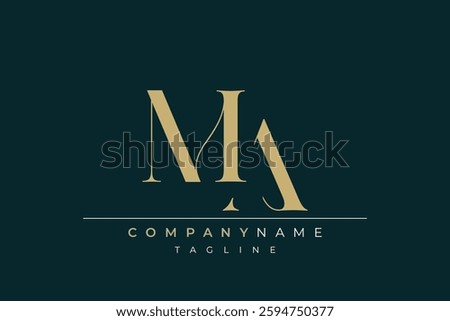 Elegant Monogram with Sophisticated Typography Design Featuring MA with Sophisticated Typography